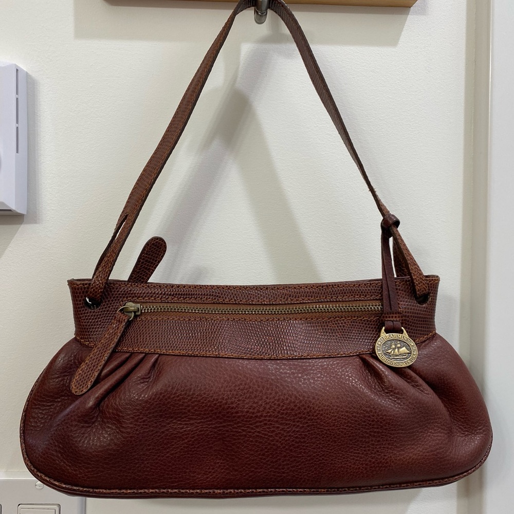 Beautiful BRAHMIN Vintage Baguette Bag Arta Collection Handbag Italian Leather